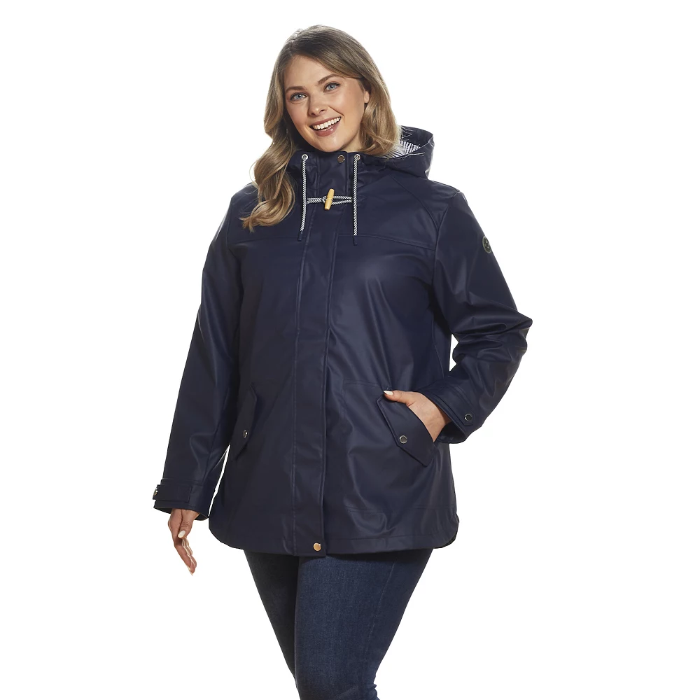 Plus Size Weathercast Hooded Rain Coat - Image 3