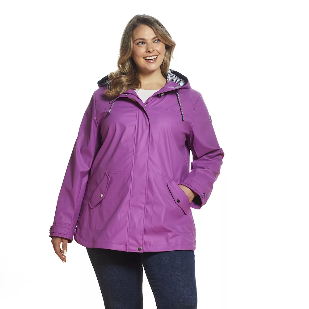 Plus Size Weathercast Hooded Rain Coat - Image 2