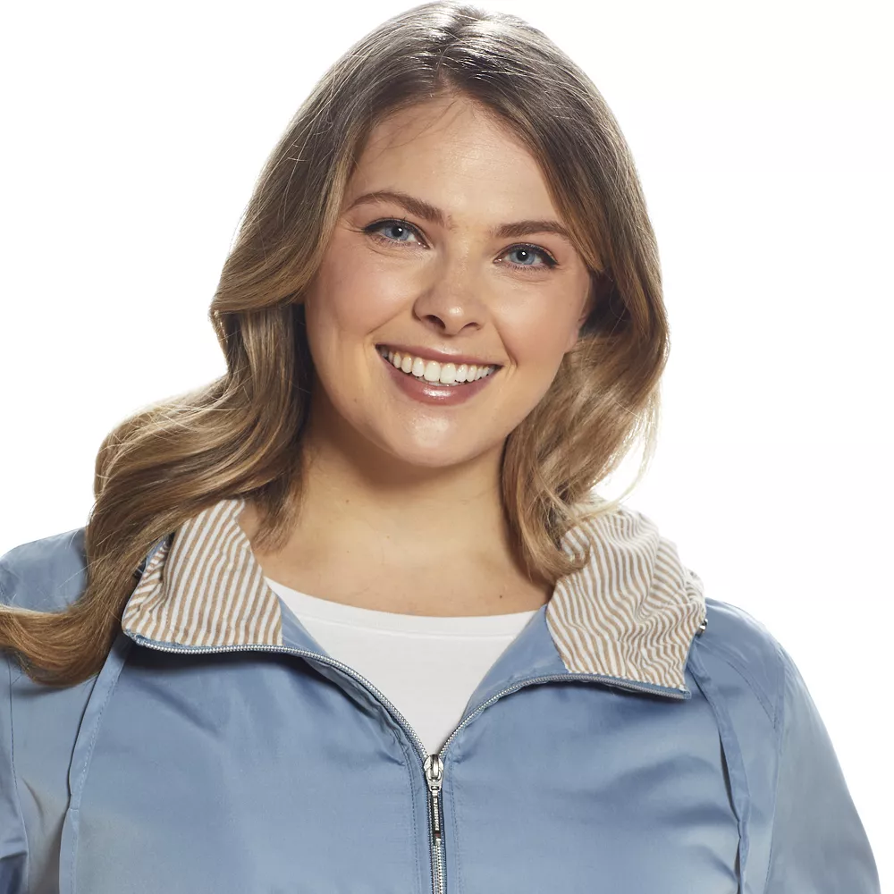 Plus Size Weathercast Striped Modern Anorak Jacket - Image 6