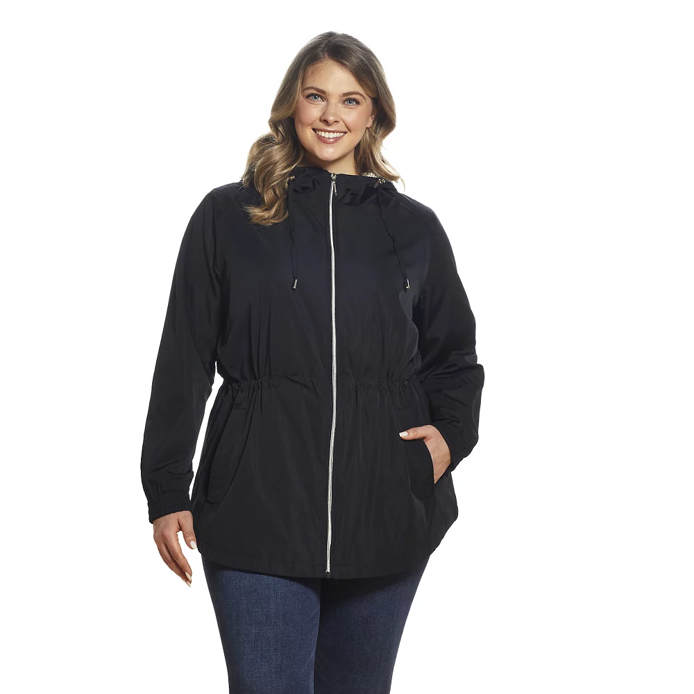 Plus Size Weathercast Striped Modern Anorak Jacket
