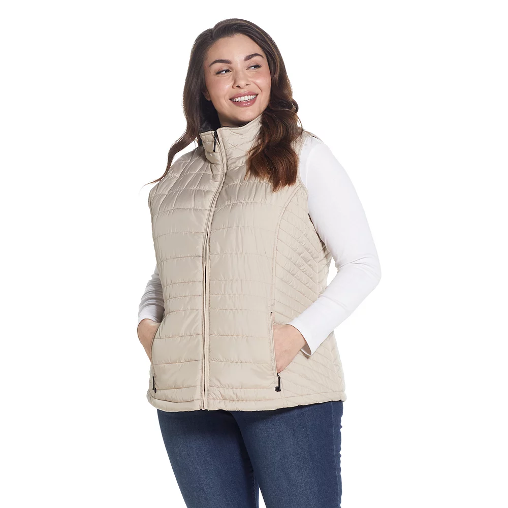 Plus Size Weathercast Plush Lined Puffer Vest - Image 6