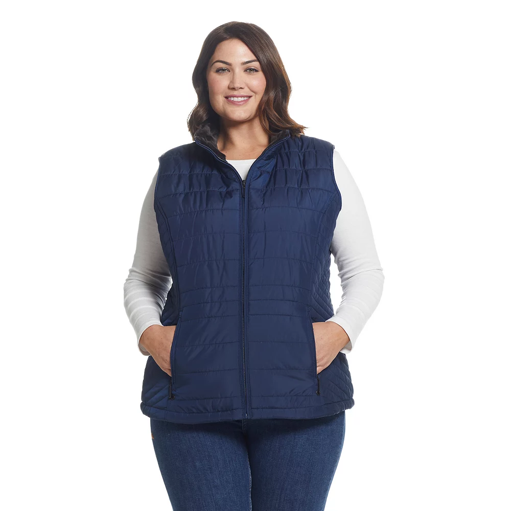 Plus Size Weathercast Plush Lined Puffer Vest - Image 4
