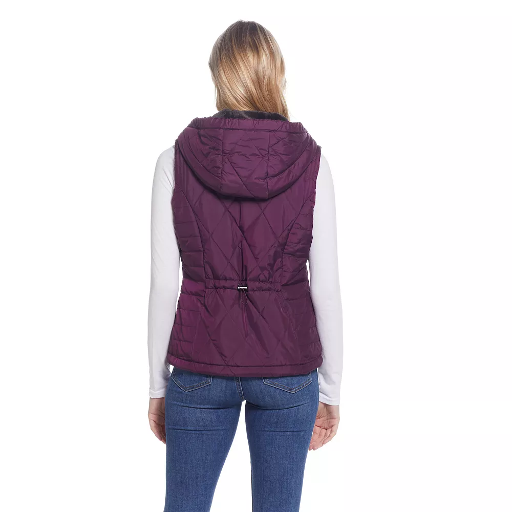 Women's Weathercast Hood Plush Lined Quilted Vest 5 Women's Weathercast Hood Plush Lined Quilted Vest - Image 5