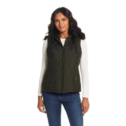 Women's Weathercast Hood Plush Lined Quilted Vest 14 Women's Weathercast Hood Plush Lined Quilted Vest -Vanity Fair shop 5764950 Spruce