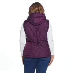 Plus Size Weathercast Hood Plush Lined Quilted Vest 11 Plus Size Weathercast Hood Plush Lined Quilted Vest -Vanity Fair shop 5764951 ALT