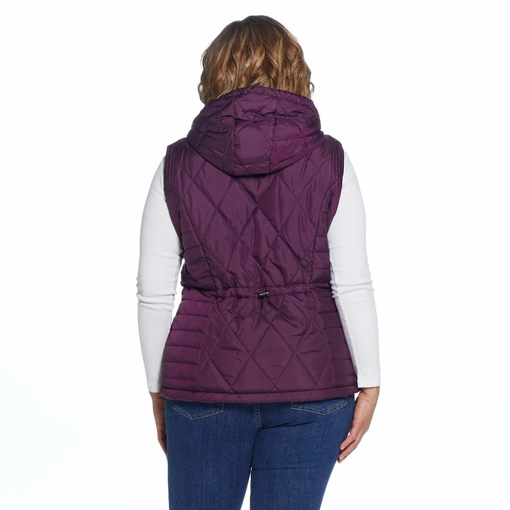 Plus Size Weathercast Hood Plush Lined Quilted Vest 3 Plus Size Weathercast Hood Plush Lined Quilted Vest - Image 3