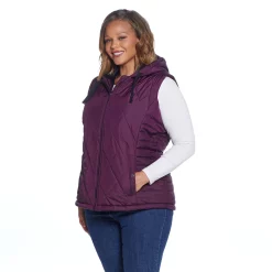 Plus Size Weathercast Hood Plush Lined Quilted Vest 12 Plus Size Weathercast Hood Plush Lined Quilted Vest -Vanity Fair shop 5764951 ALT2