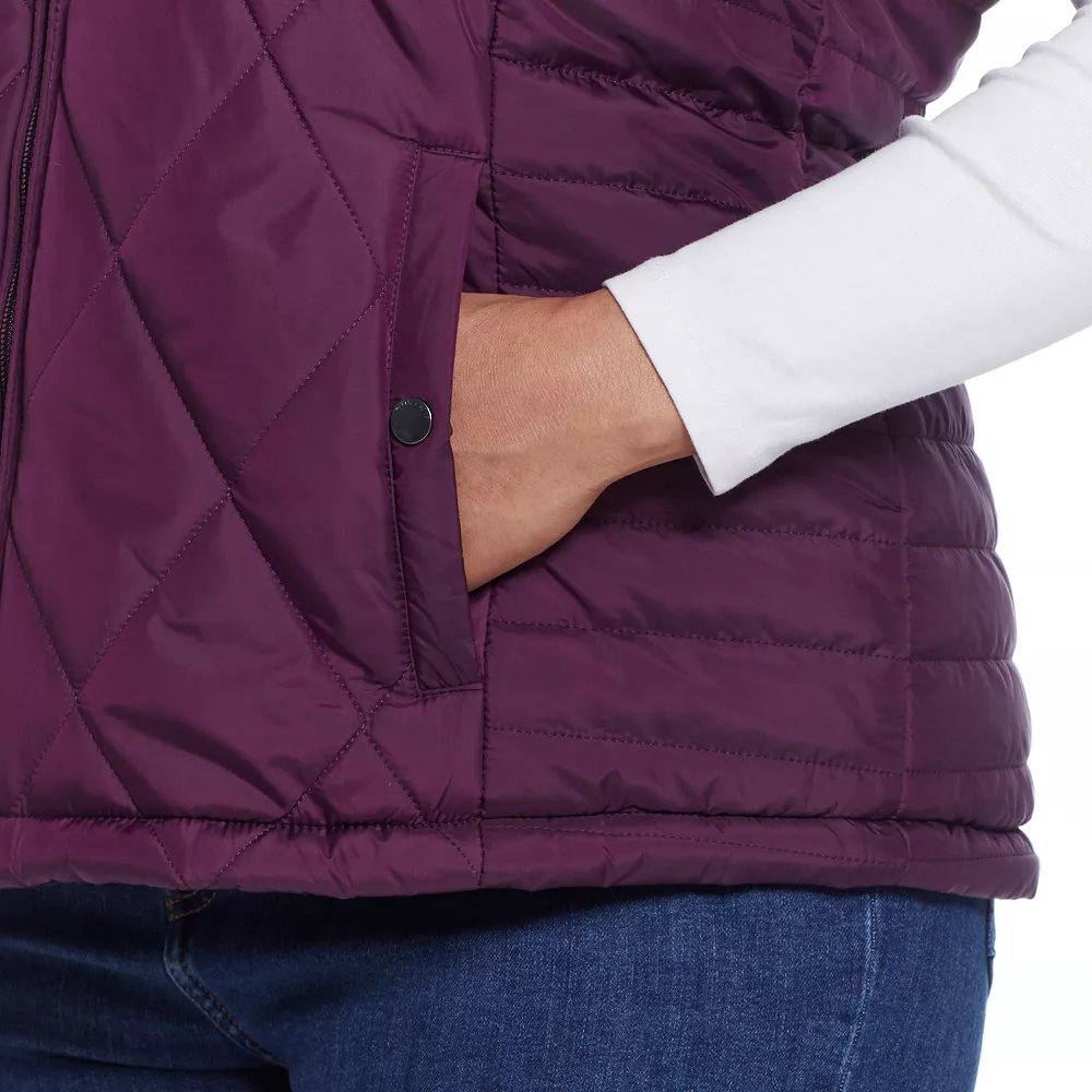 Plus Size Weathercast Hood Plush Lined Quilted Vest 8 Plus Size Weathercast Hood Plush Lined Quilted Vest - Image 8