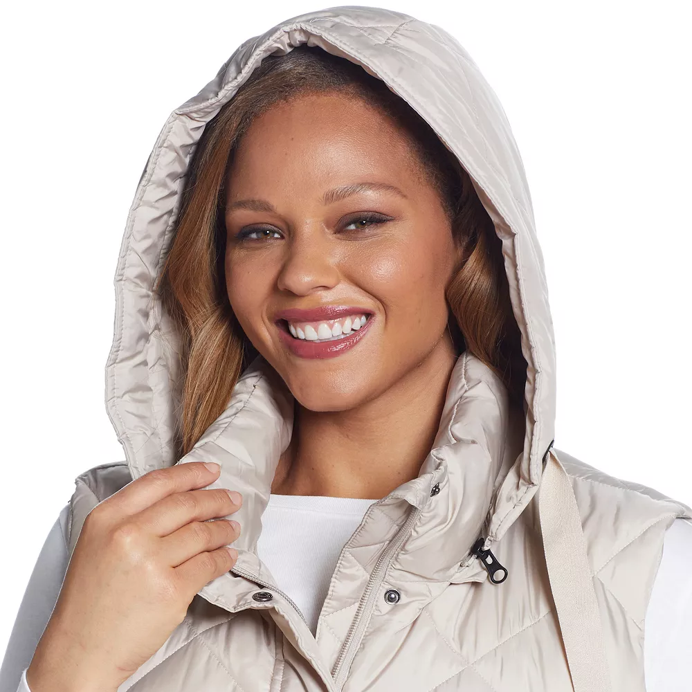 Plus Size Weathercast Quilted Long Vest - Image 9