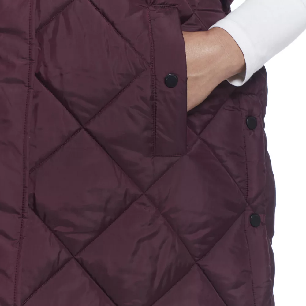 Plus Size Weathercast Quilted Long Vest - Image 10