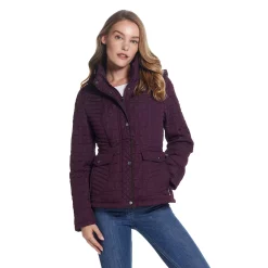 Women's Weathercast Faux-Suede Trim Quilted Jacket -Vanity Fair shop 5764954 Crushed Berry