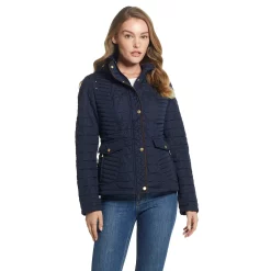 Women's Weathercast Faux-Suede Trim Quilted Jacket -Vanity Fair shop 5764954 Navy