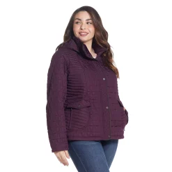 Plus Size Weathercast Faux-Suede Trim Quilted Jacket 16 Plus Size Weathercast Faux-Suede Trim Quilted Jacket -Vanity Fair shop 5764956 ALT2