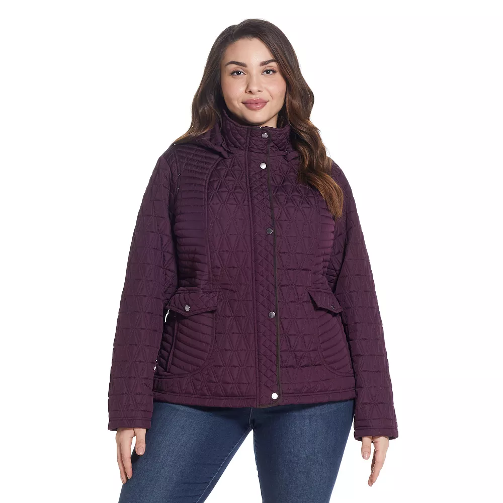 Plus Size Weathercast Faux-Suede Trim Quilted Jacket 7 Plus Size Weathercast Faux-Suede Trim Quilted Jacket - Image 7