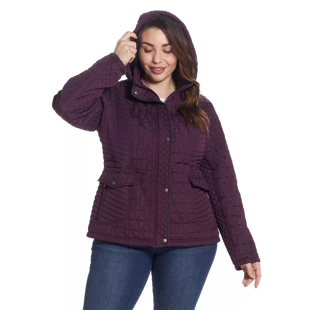 Plus Size Weathercast Faux-Suede Trim Quilted Jacket 8 Plus Size Weathercast Faux-Suede Trim Quilted Jacket - Image 8