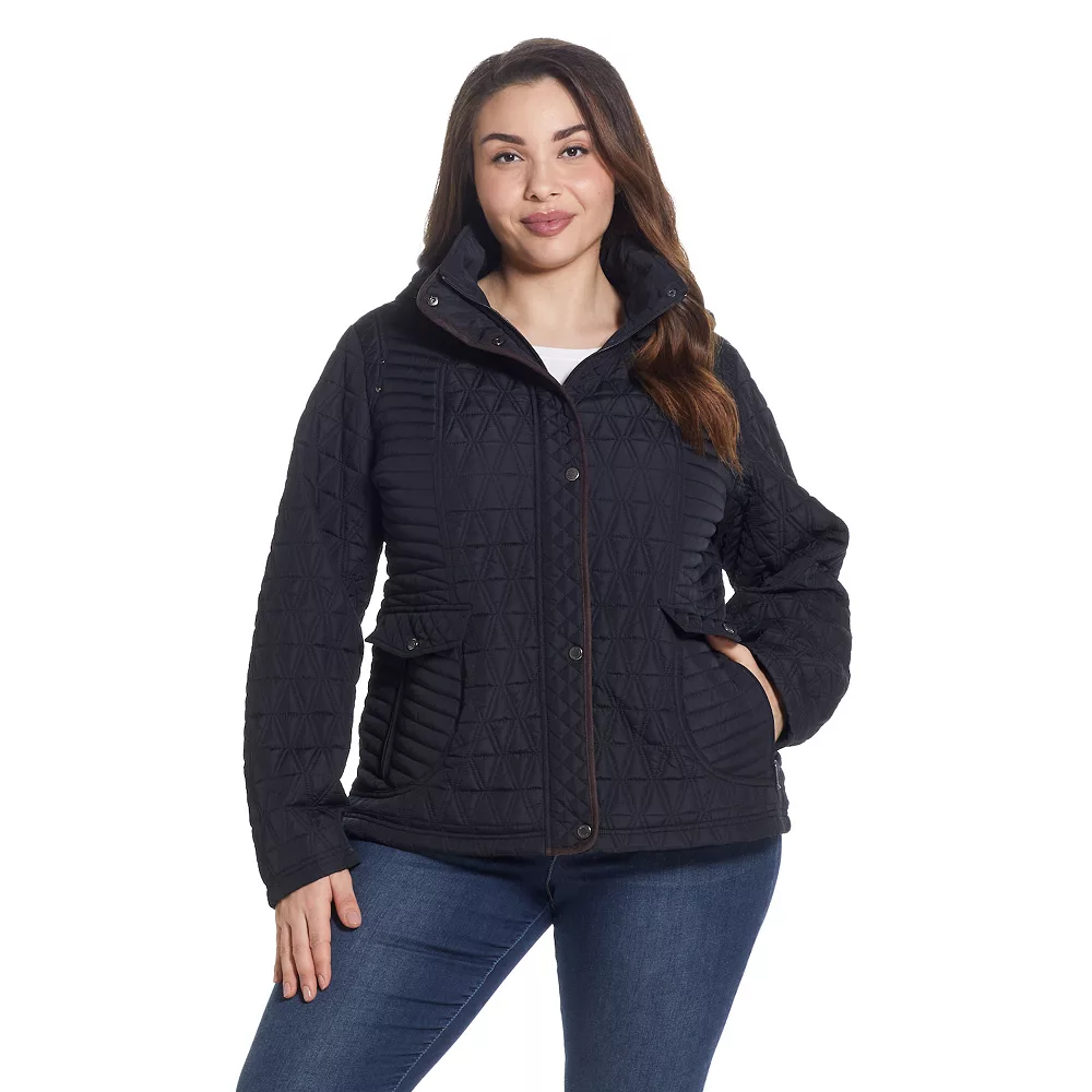 Plus Size Weathercast Faux-Suede Trim Quilted Jacket 3 Plus Size Weathercast Faux-Suede Trim Quilted Jacket - Image 3