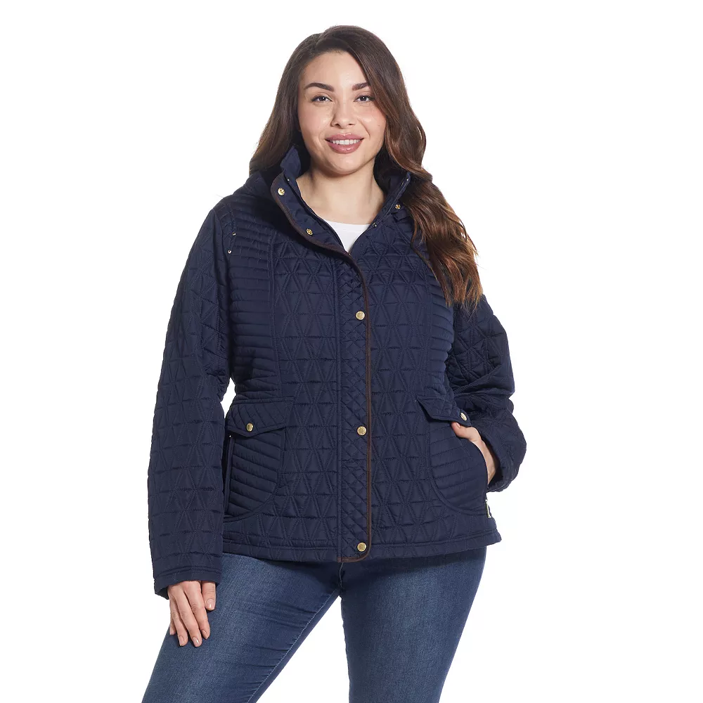 Plus Size Weathercast Faux-Suede Trim Quilted Jacket 2 Plus Size Weathercast Faux-Suede Trim Quilted Jacket - Image 2