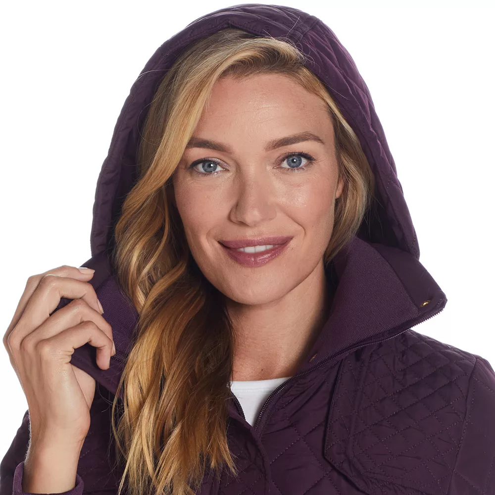 Women's Weathercast Hood Quilted Walker Jacket - Image 8