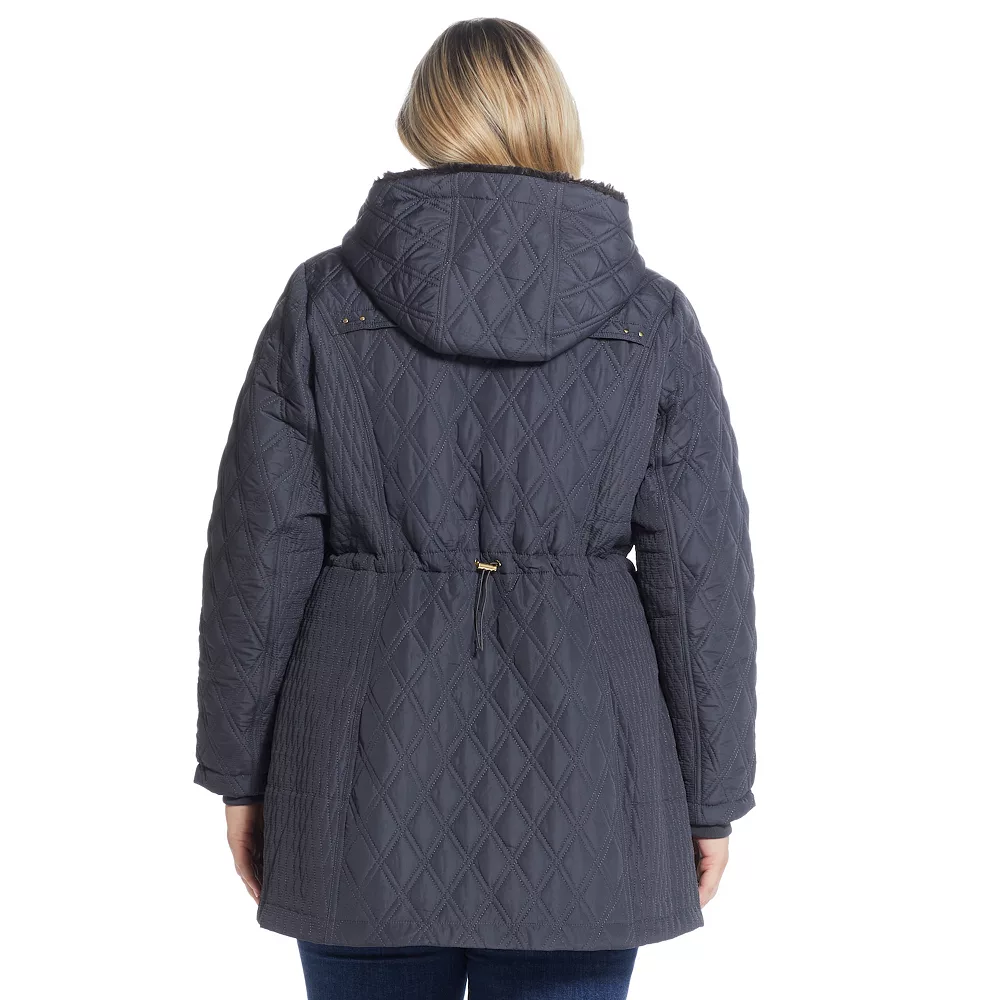 Plus Size Weathercast Hood Faux-Fur Lined Walker Jacket 2 Plus Size Weathercast Hood Faux-Fur Lined Walker Jacket - Image 2