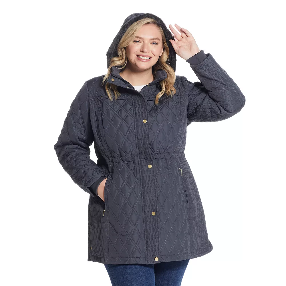Plus Size Weathercast Hood Faux-Fur Lined Walker Jacket 3 Plus Size Weathercast Hood Faux-Fur Lined Walker Jacket - Image 3