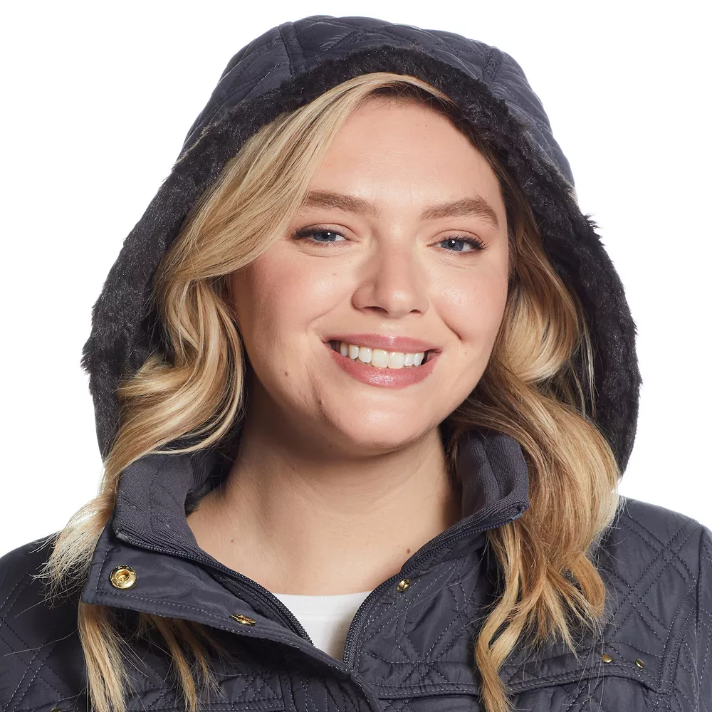 Plus Size Weathercast Hood Faux-Fur Lined Walker Jacket 7 Plus Size Weathercast Hood Faux-Fur Lined Walker Jacket - Image 7