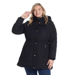 Plus Size Weathercast Hood Faux-Fur Lined Walker Jacket
