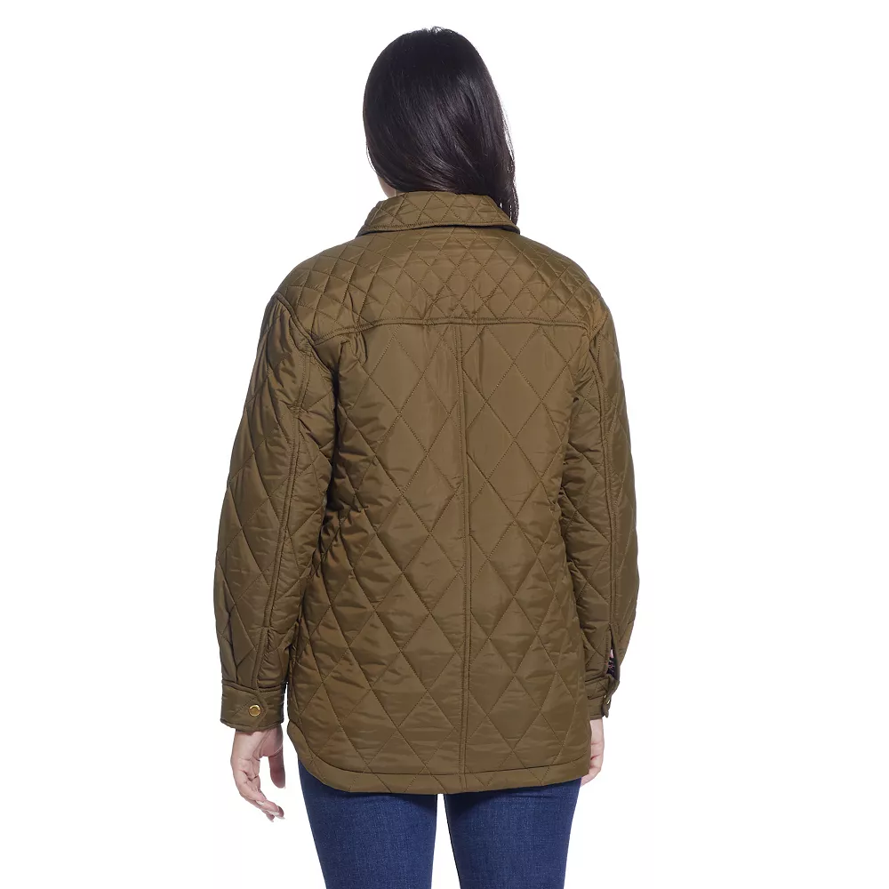 Women's Weathercast Print Lining Quilted Shacket - Image 3