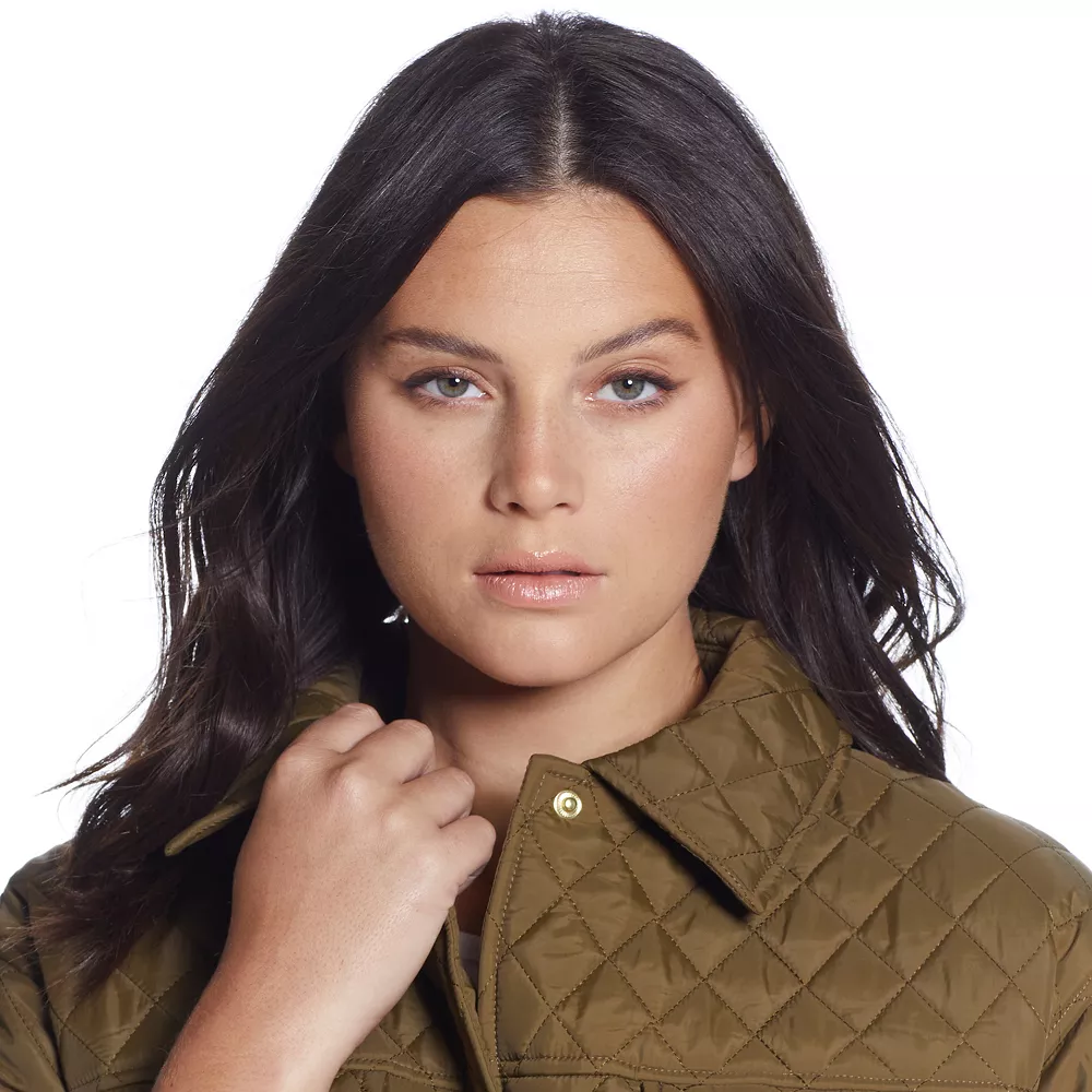 Women's Weathercast Print Lining Quilted Shacket - Image 7