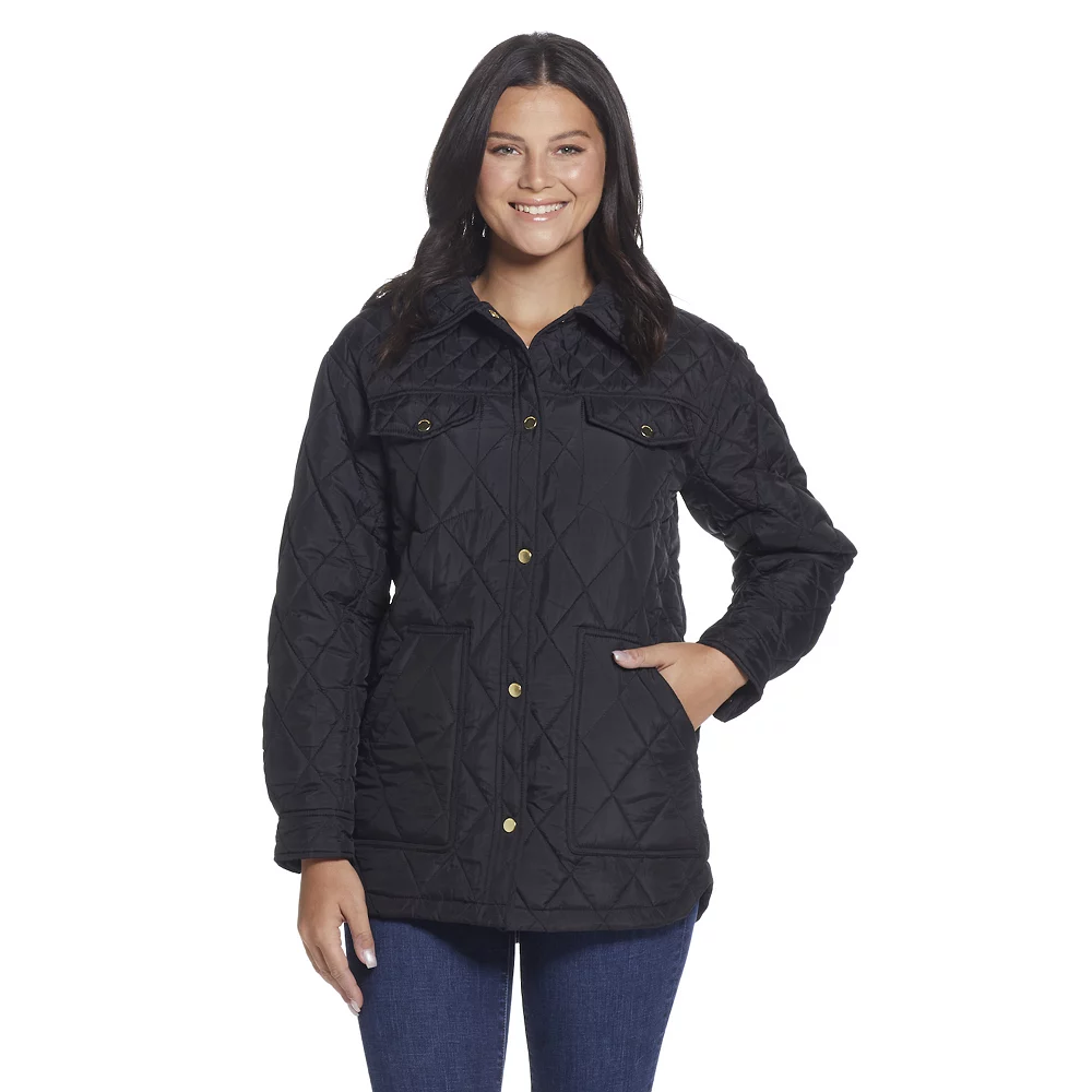 Women's Weathercast Print Lining Quilted Shacket - Image 2