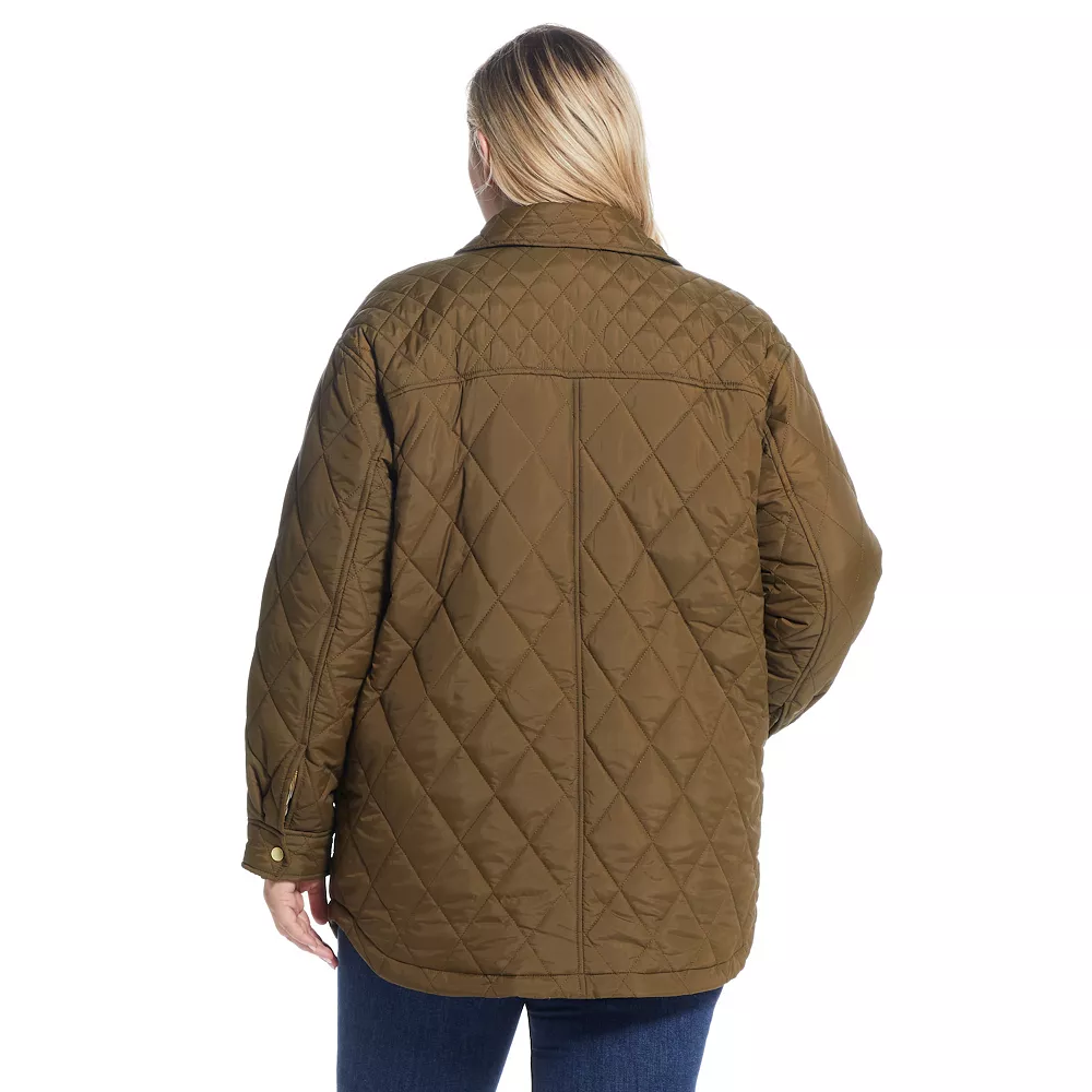Plus Size Weathercast Quilted Shacket - Image 2