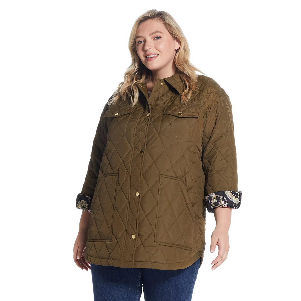 Plus Size Weathercast Quilted Shacket - Image 3