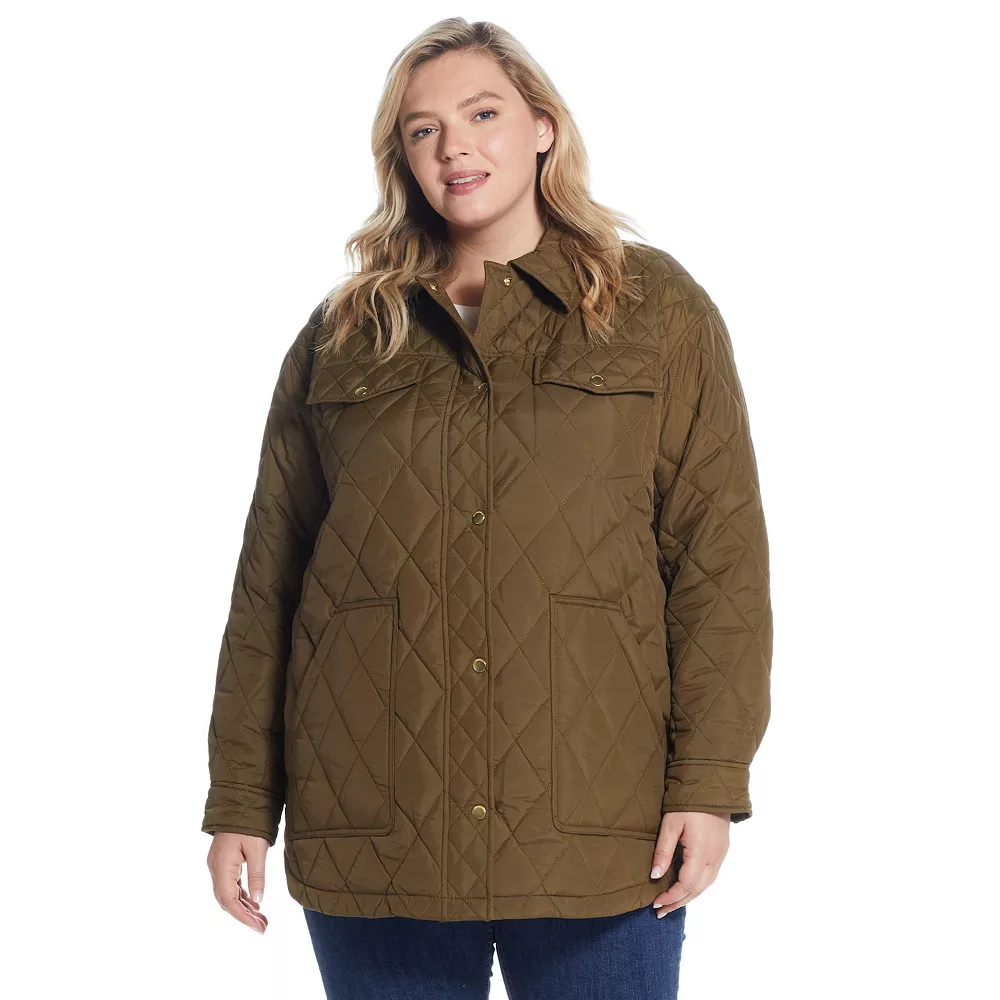 Plus Size Weathercast Quilted Shacket - Image 4