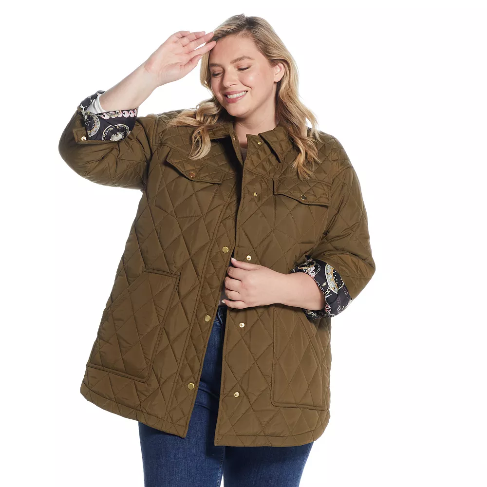 Plus Size Weathercast Quilted Shacket - Image 5