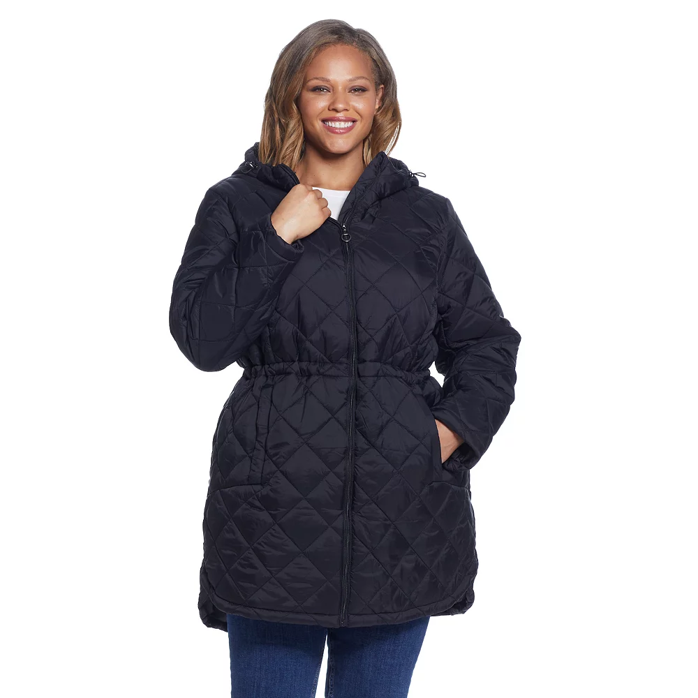 Plus Size Weathercast Hood Quilted Anorak Jacket 2 Plus Size Weathercast Hood Quilted Anorak Jacket - Image 2
