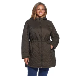 Plus Size Weathercast Hood Quilted Anorak Jacket 12 Plus Size Weathercast Hood Quilted Anorak Jacket -Vanity Fair shop 5764974 Olive