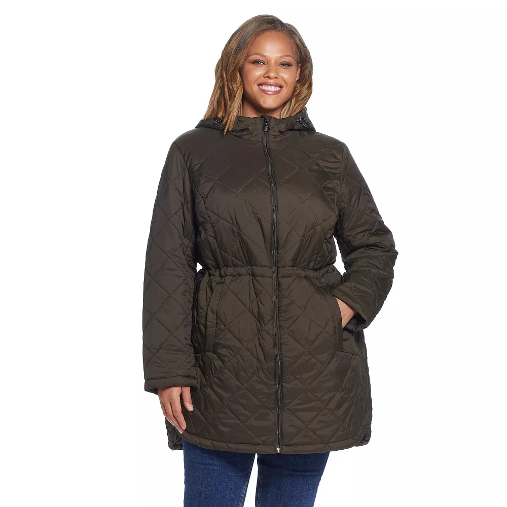 Plus Size Weathercast Hood Quilted Anorak Jacket 3 Plus Size Weathercast Hood Quilted Anorak Jacket - Image 3