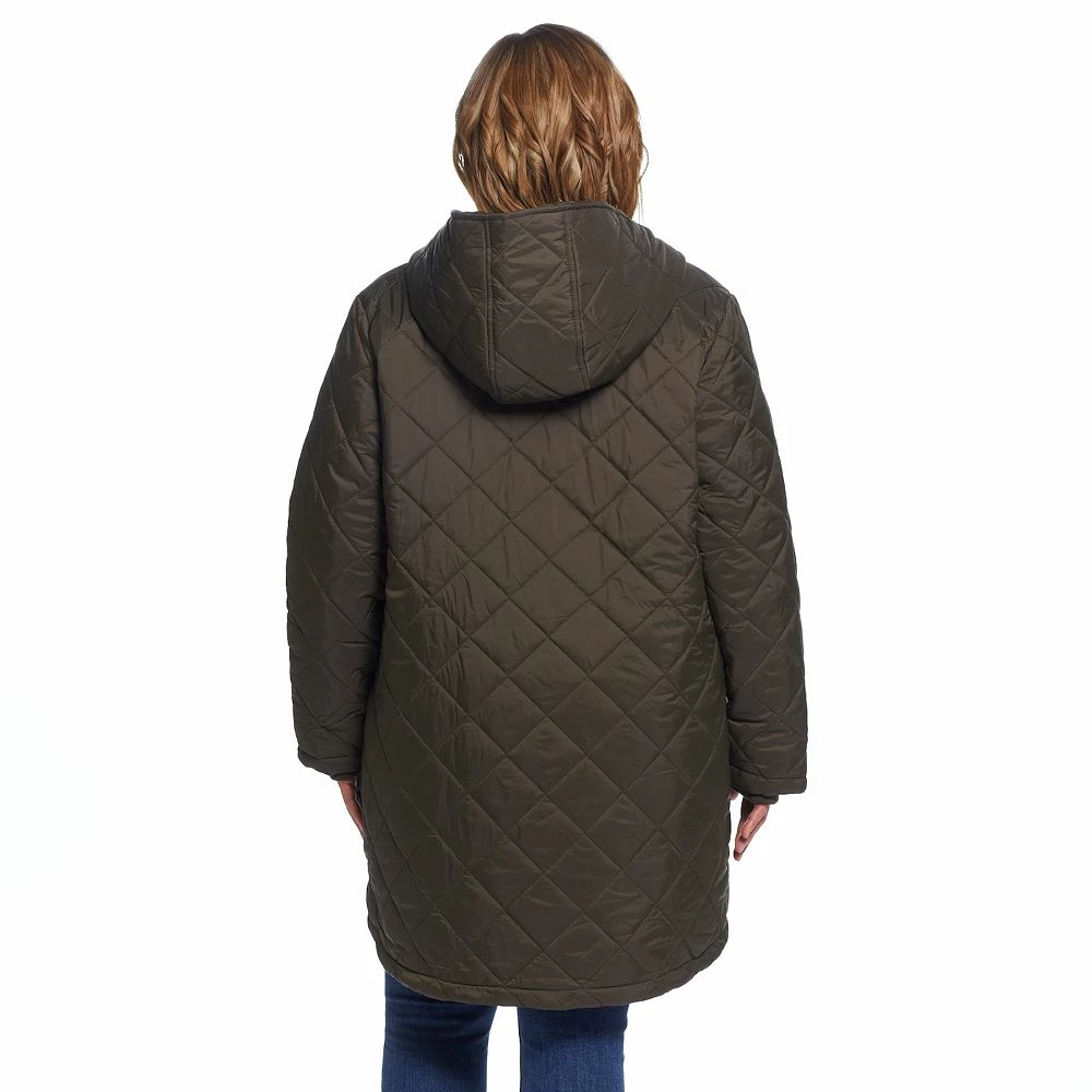 Plus Size Weathercast Hood Quilted Duffle Jacket - Image 3