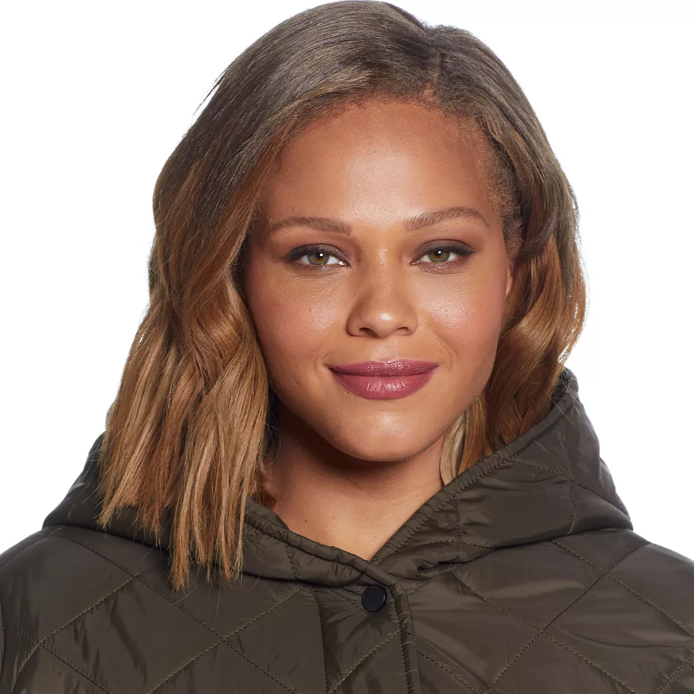 Plus Size Weathercast Hood Quilted Duffle Jacket - Image 6