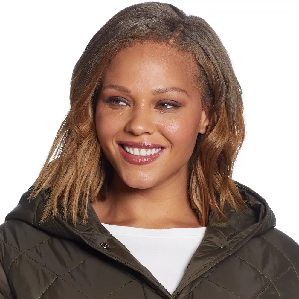 Plus Size Weathercast Hood Quilted Duffle Jacket - Image 7
