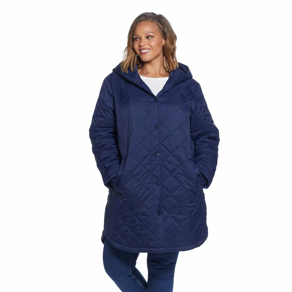 Plus Size Weathercast Hood Quilted Duffle Jacket - Image 2
