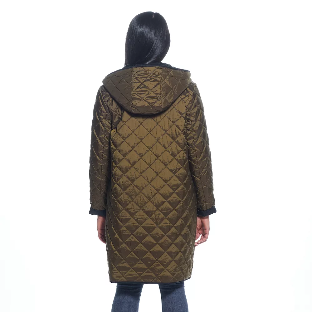 Women's Weathercast Quilted Reversible Duffle Jacket - Image 4