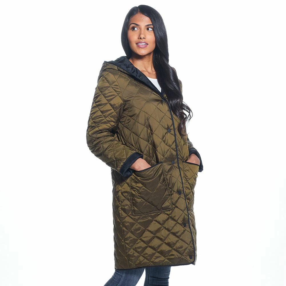 Women's Weathercast Quilted Reversible Duffle Jacket - Image 5