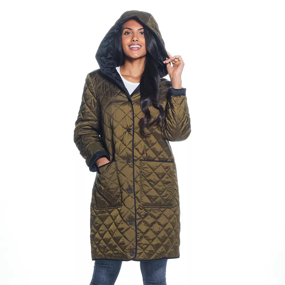 Women's Weathercast Quilted Reversible Duffle Jacket - Image 6