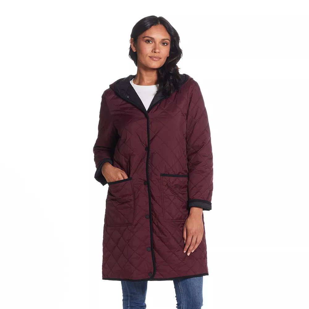 Women's Weathercast Quilted Reversible Duffle Jacket - Image 3