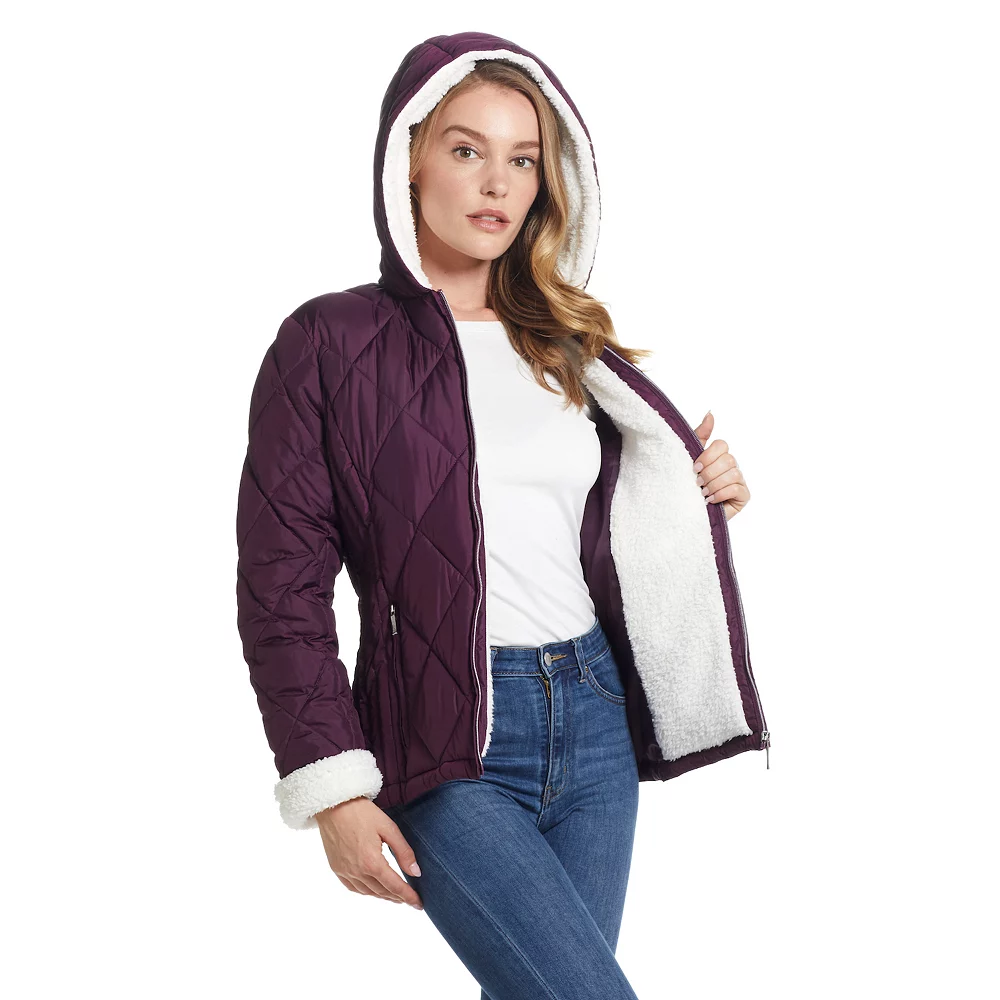Women's Weathercast Sherpa-Trim Quilted Puffer Jacket - Image 9