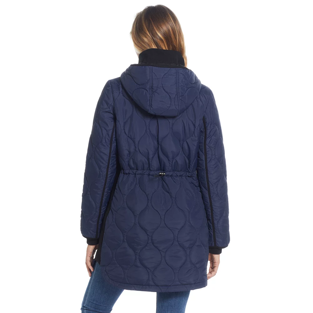 Women's Weathercast Hood Ribbed-Trim Quilted Walker Jacket - Image 3