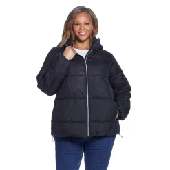 Plus Size Weathercast Hood Puffer Coat