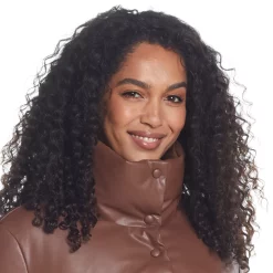 Women's Weathercast Faux-Leather Puffer Coat -Vanity Fair shop 5764995 ALT6
