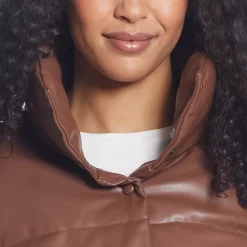 Women's Weathercast Faux-Leather Puffer Coat -Vanity Fair shop 5764995 ALT7