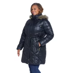 Plus Size Weathercast Faux-Fur Hood Quilted Puffer Coat -Vanity Fair shop 5764997 ALT2
